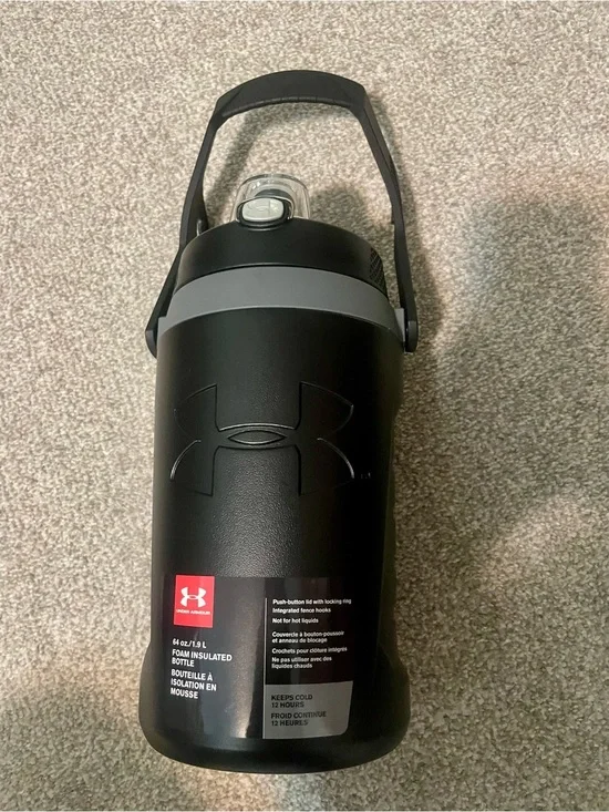 Under Armour Black and Gray Foam Insulated Water Jug