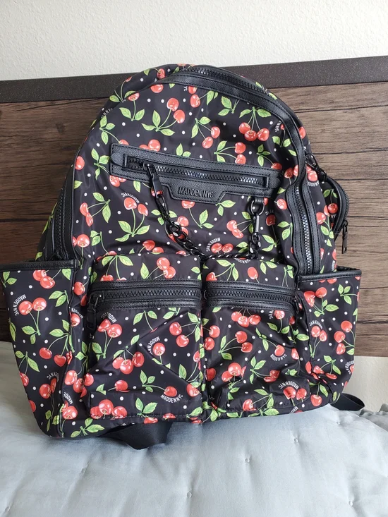 Madden NYC Kids Cherry Print Backpack - Black/Red