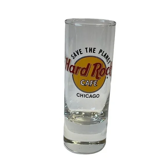 Shot Glass Hard Rock Cafe Chicago Glass Tall‎