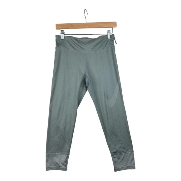 Nike Dri‎ Fit Elastic Waist Ankle Leggings size Medium Green