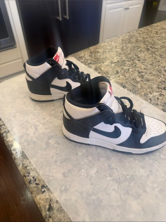 Nike  Black and White Mid-Top Sneakers