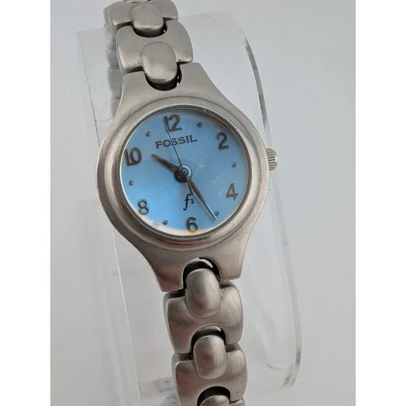FOSSIL F2 Watch Women 22mm Case Blue Dial Silver 6.5