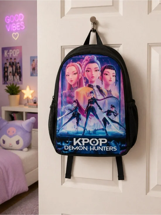 KPOP Demon Hunters Backpack – Large School Bookbag – Anime – Brand New