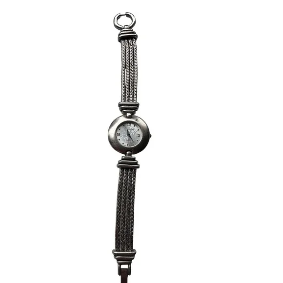 Vintage Quartz Watch 11230-00 Japan Movt Silver Tone Braided‎ Band Needs Battery