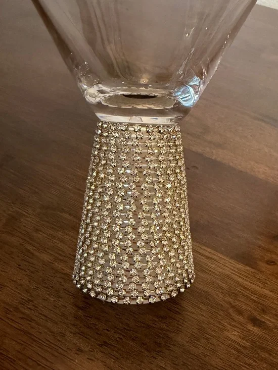Rhinestone Martini Cocktail Glasses Set of Two