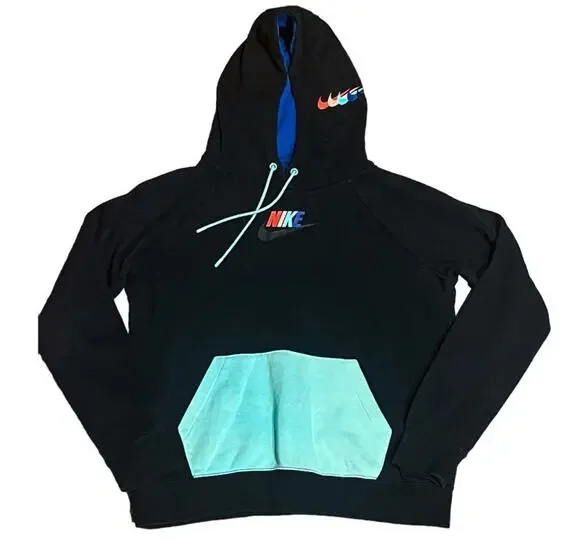 Nike Sportswear Fleece Pullover Hoodie, Retro, Aqua, Women's Size Small