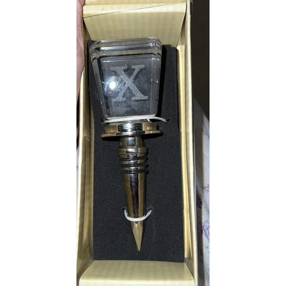 Cypress Home Crystal  Wine Bottle Stopper Monogram Initial 