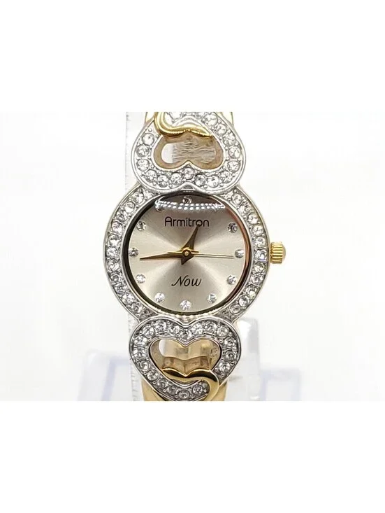 Armitron Now Quartz Watch Womens New Battery Rhinestone Bezel 22mm