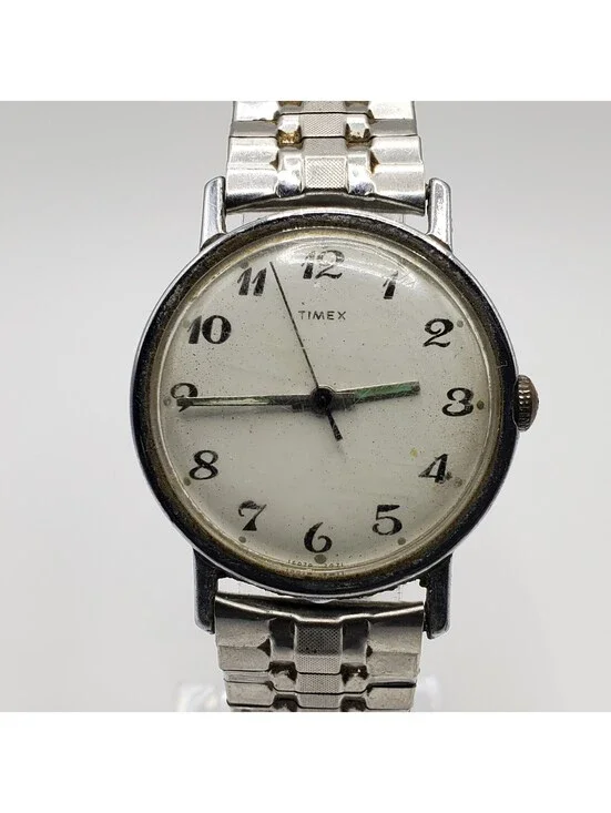 Vintage 1971 Timex Mercury Mechanical Watch 33mm For Parts Or Repair
