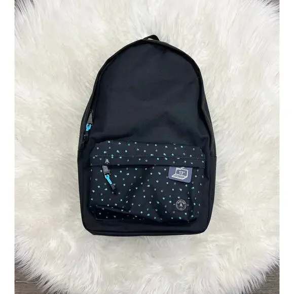 Parkland Vintage Backpack Scuba Black w/Blue Polka Dots 25L NEW‎