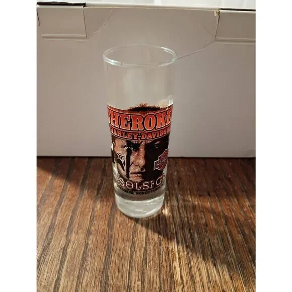 2017 Cherokee Harley Davidson NC Shot Glass Barware Glassware Collectible