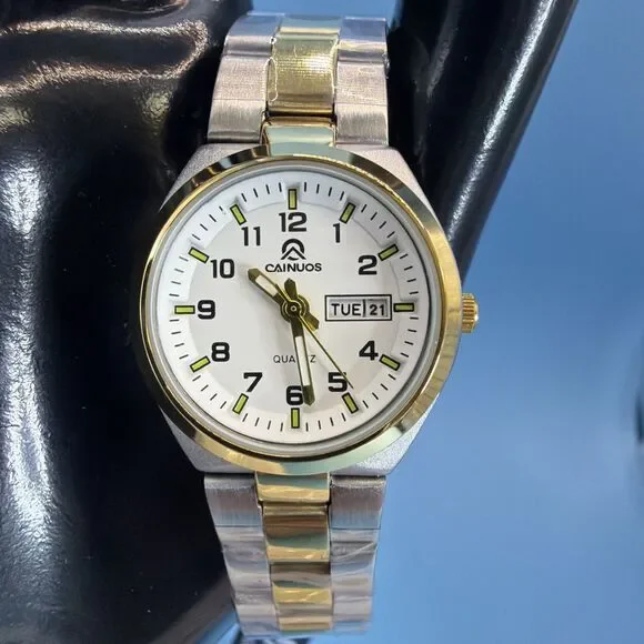 Cainuos Luxury Quartz Watch for Women Elegant Gold/silver Day And Date