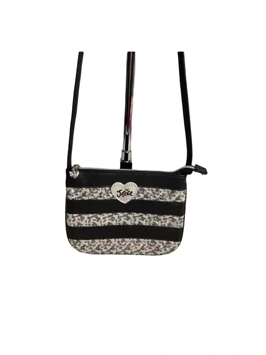 Justice Girls Black Crossbody With Silver Sequins Never Used Super Cute