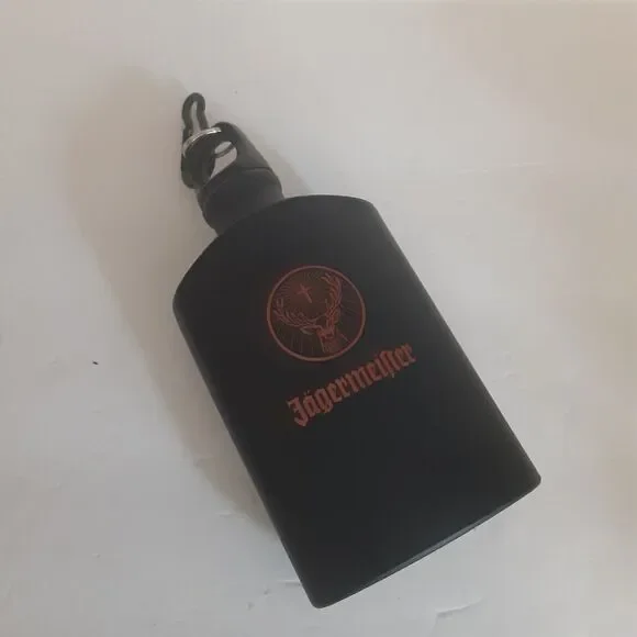 Jaegermeister Aluminum Flask Wolfenbuttel w/ Belt ring Masculine Hearty