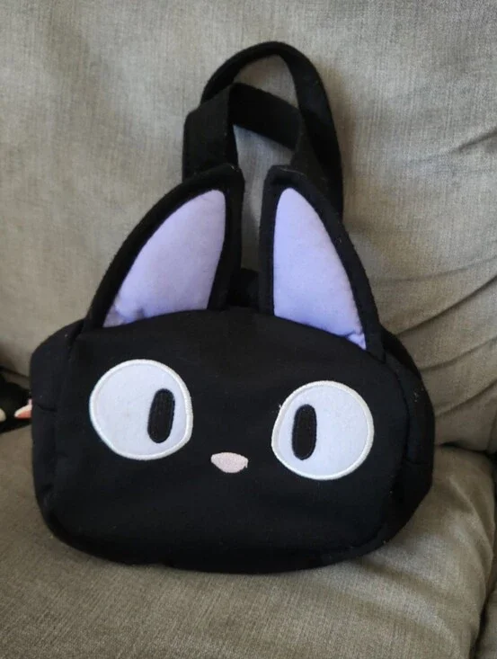 Skater Kiki's Delivery Service Mini Die Cut Black Lunch Bag with Zip Closure