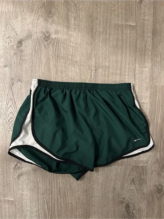 Nike Green Dri-FIT Athletic Shorts with White Logo