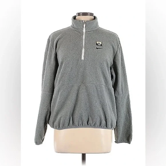 Nike Gray Kansas State Wildcats Quarter Zip Fleece Pullover Sweatshirt Size M