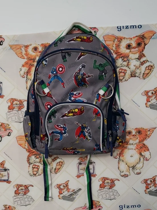 Pottery Barn Kids Gray Marvel Superhero Backpack Captain America, Iron Man, Thor