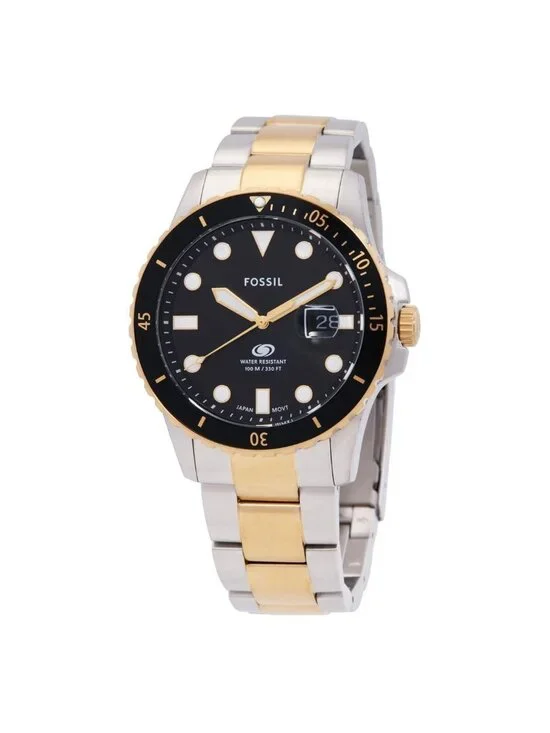NWT Fossil  Blue Dive Quartz Black Dial Men's Watch