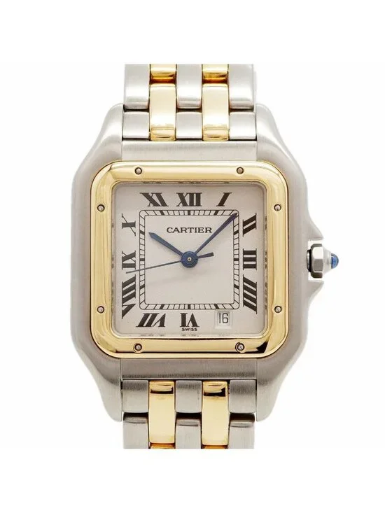 Cartier Panthere MM 2 Row Ivory Dial Watch