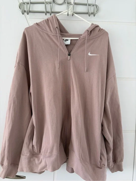 Nike Sportswear Women’s Oversized Jersey Full-Zip Hoodie Mauve