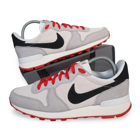 Nike By You Internationalist Womens 6.5 White Grey Red Black CW7637-991 Shoes