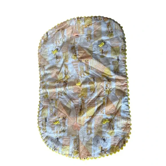 Holly Hobbie vintage handmade yellow and orange patterned changing‎ pad cover