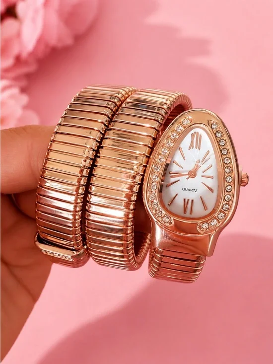 Serpenti Rose Gold Wrap Bracelet Watch for Women