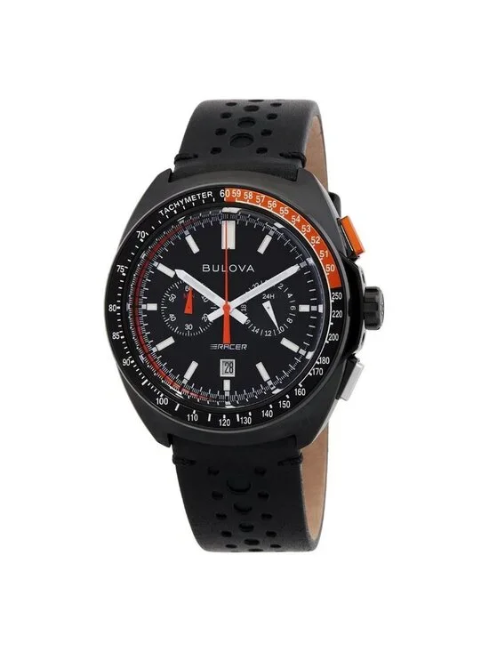NWT Bulova Racer Chronograph Quartz Black Dial Men's Watch