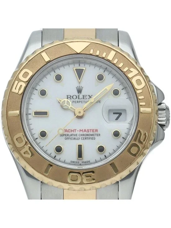 Rolex Yotoma Star Watch Box 18k Yellow Gold SS White Polished