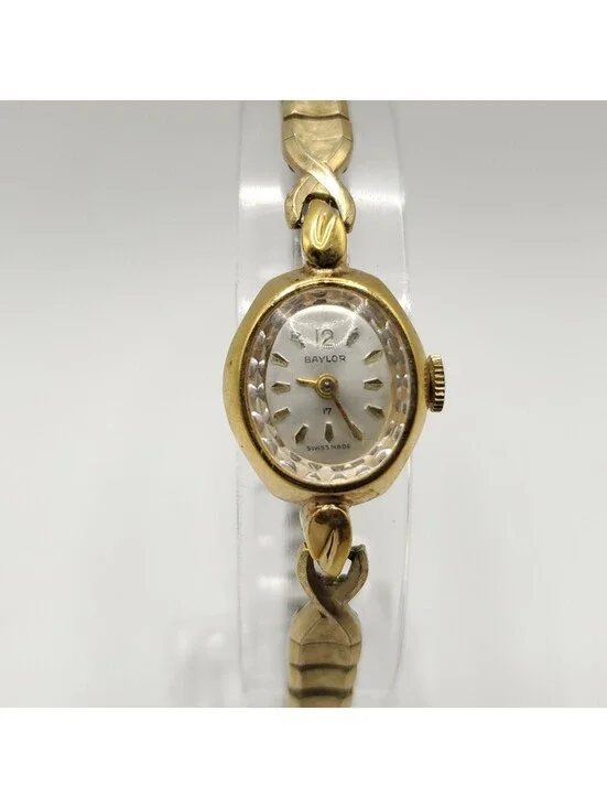 Vintage Baylor 17 Jewel Swiss Made Mechanical Womens Watch For Parts Or Repair