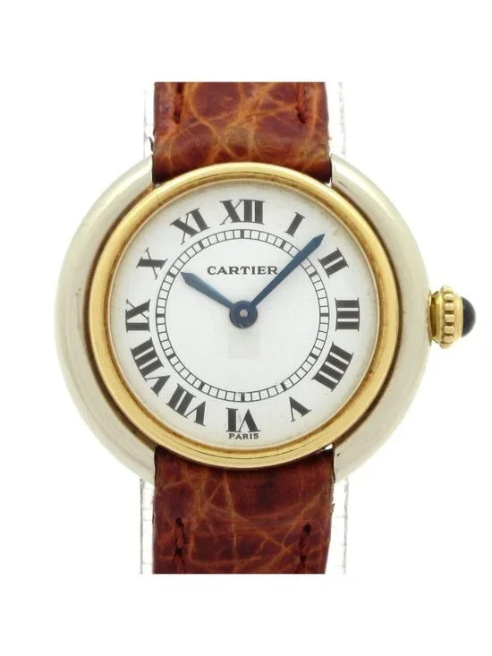 Cartier Watch Vendome Line 18k White Gold 18k Yellow External