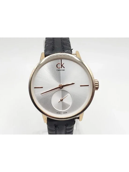 Calvin Klein 1090 Small Seconds Watch Women 32mm Silver Dial New Battery