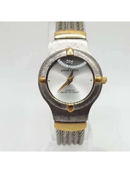 Anne Klein Diamond Watch Women 23mm Two-Tone New Battery