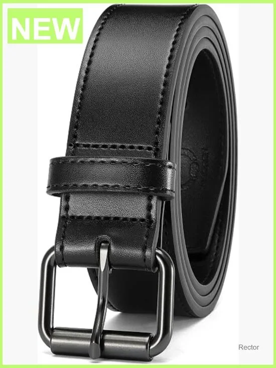 Genuine Leather Work Belt - Heavy Duty 1.5 in, Solid Buckle
