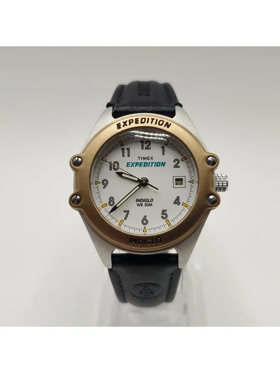 Timex Expedition Indiglo White Date Dial Womens Watch 32mm New Battery