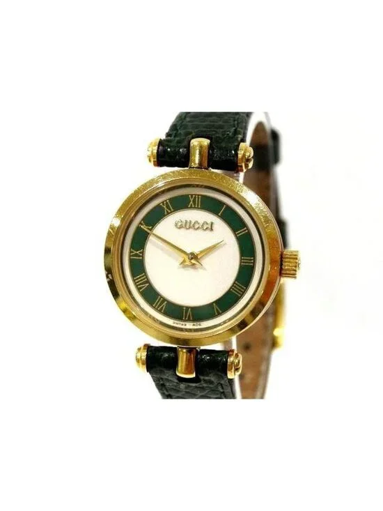 Gucci Watch Antique Quartz Round Dial Sherry Line Leather