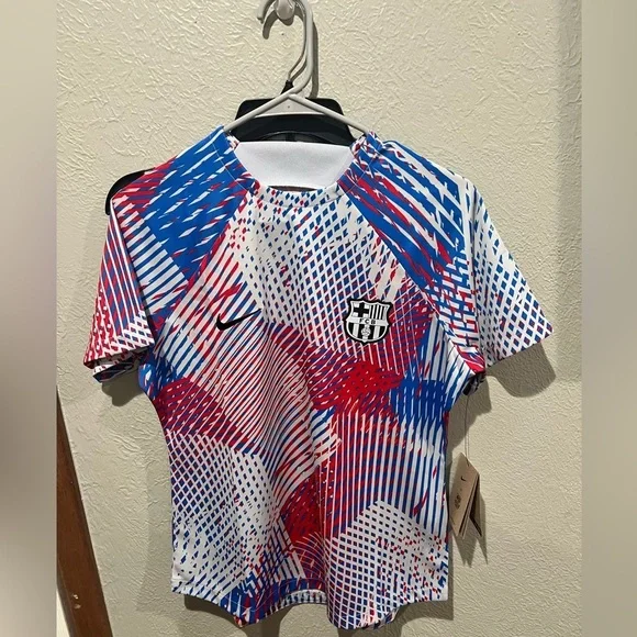 Nike Womens Soccer Top in Red, Blue & White FC Barcelona NWT Size M