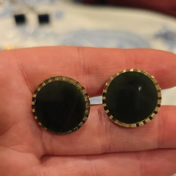 ❤️5/$25 Vintage Cufflinks Onyx Germany
