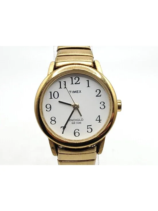 Timex Indiglo Womens Watch New Battery Please Read Gold Tone 24mm