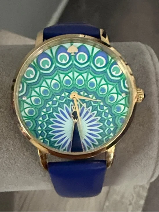 kate spade Blue and Green Peacock-Style Dial Women's Watch