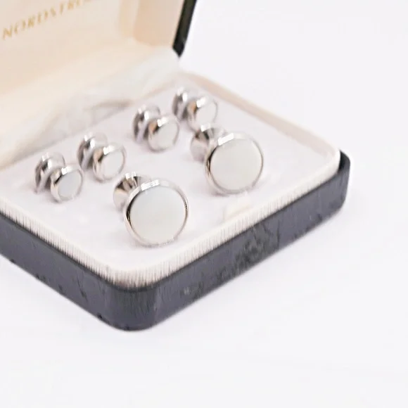 Nordstrom INLAY MOTHER OF PEARL CUFFLINKS AND SHIRT STUDS SET