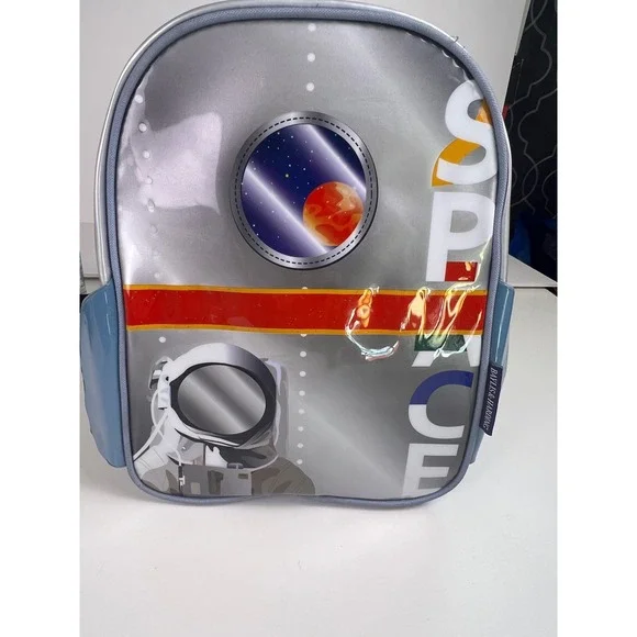 Baylis & Harding Kids Space Pilot Astronaut Backpack Shiny Silver Zipper‎ Pouch