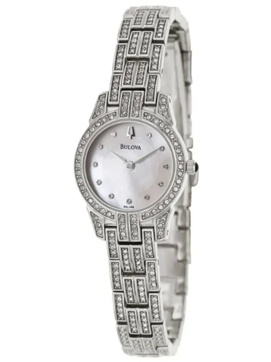 Ladies' Bulova Crystal Accent Watch with Mother-of-Pearl (Model: 96L149)
