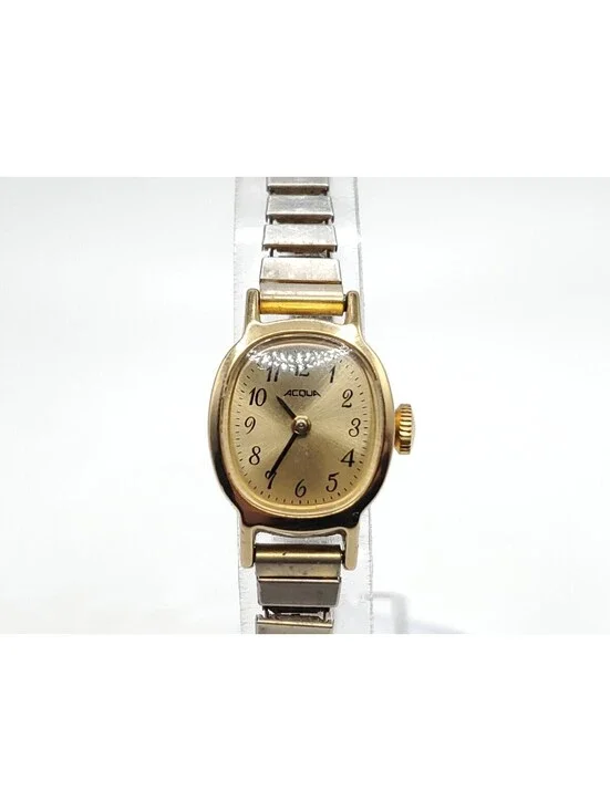 Vintage Acqua Timex Lady Gold Tone Hand-Winding Mechanical Watch Running