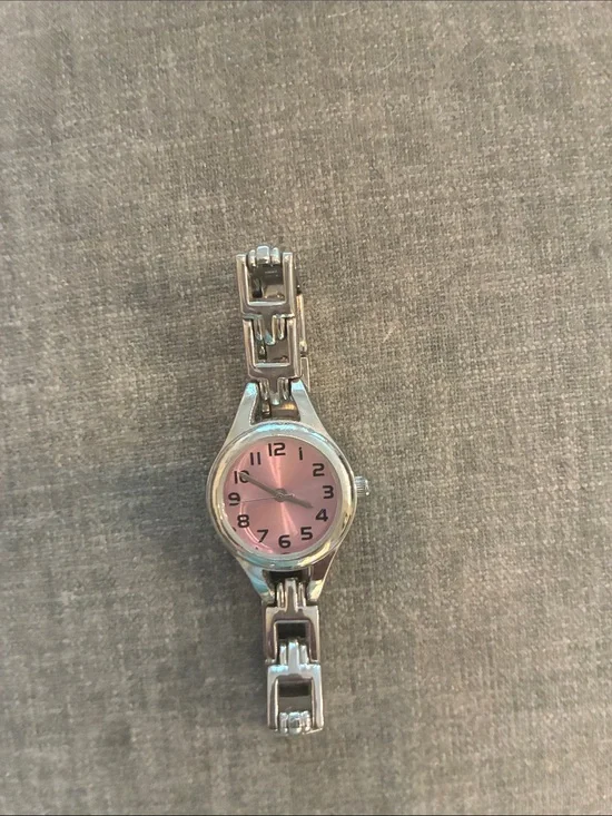 4 for $10 💗💗 Silver link Watch with Pink face