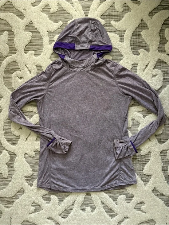 Nike Purple Lightweight Hooded Long Sleeve Top