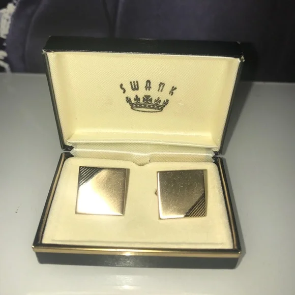 Swank vintage‎ gold toned square cuff links