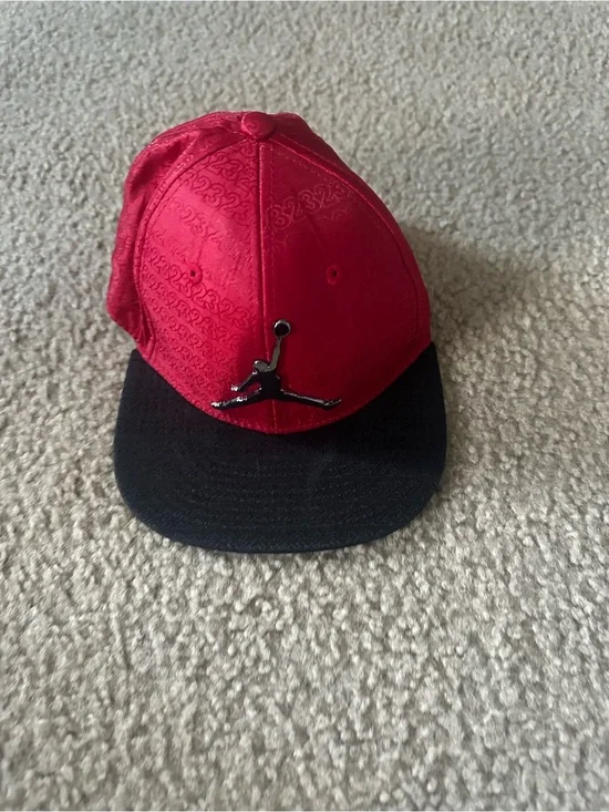 Jordan Black and Red Youth Cap with White Jumpman