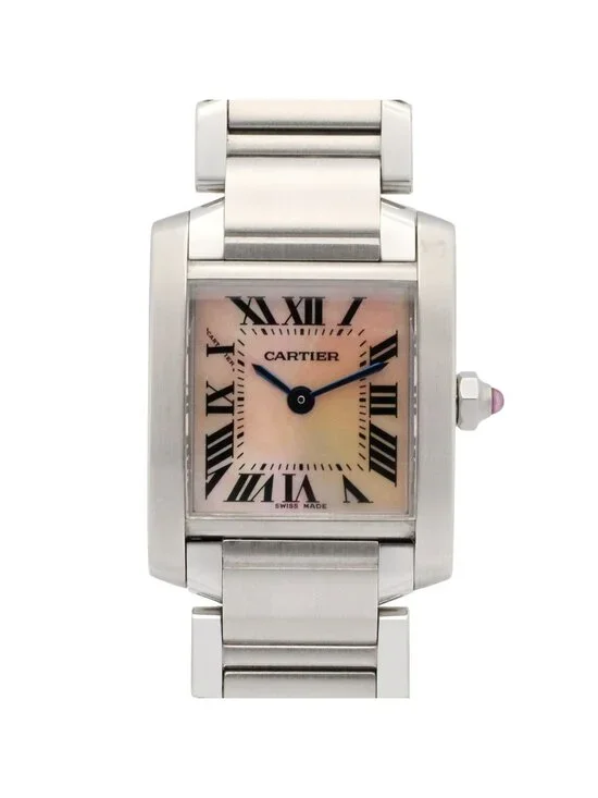 Cartier Watch Tank Francaise SM Pink Shell Stainless Steel